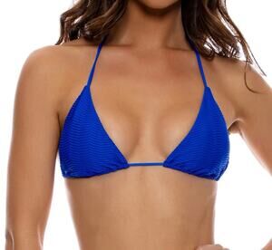 Luli Fama Bikini Top Hot Tropics Gold Charms Size XL Triangle